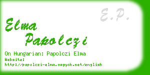elma papolczi business card